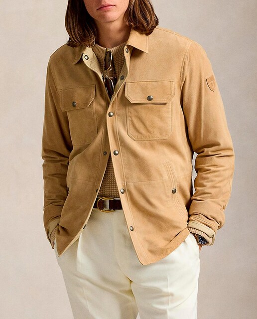 Imagen 0 de Cazadora de hombre de piel con bolsillos solapa