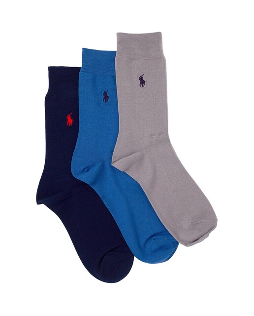 Imagen 0 de Pack de 3 pares de calcetines de hombre cortos con el caballo bordado