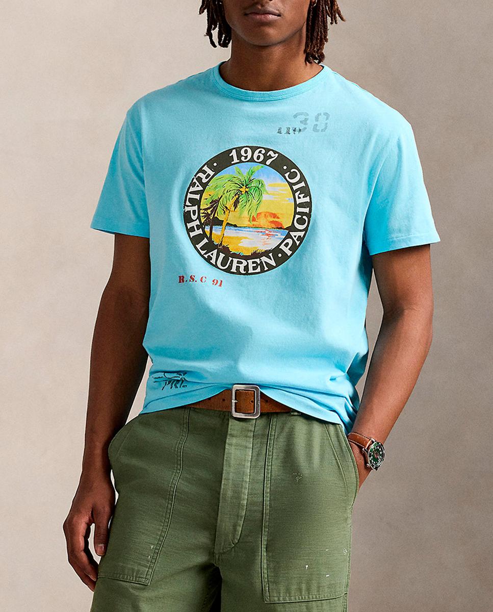Imagen 0 de Camiseta de hombre de algodón con motivo tropical