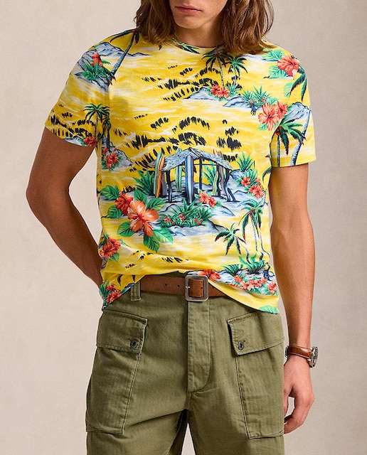 Imagen 0 de Camiseta de hombre de algodón con estampado surfero