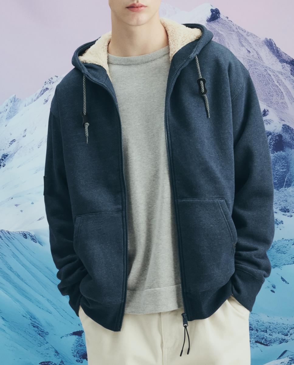 Imagen 0 de Sudadera de hombre con forro de borreguito