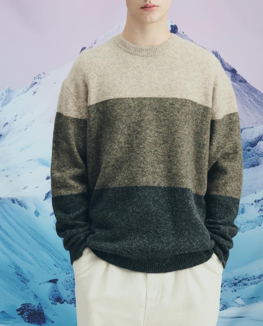 Imagen 0 de Jersey cuello caja de hombre con mezcla lana y acabado soft