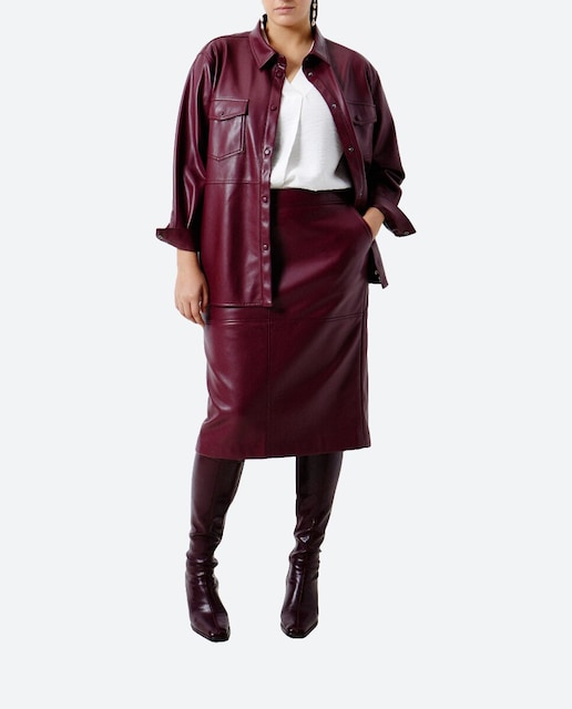 Imagen 0 de Falda midi efecto piel