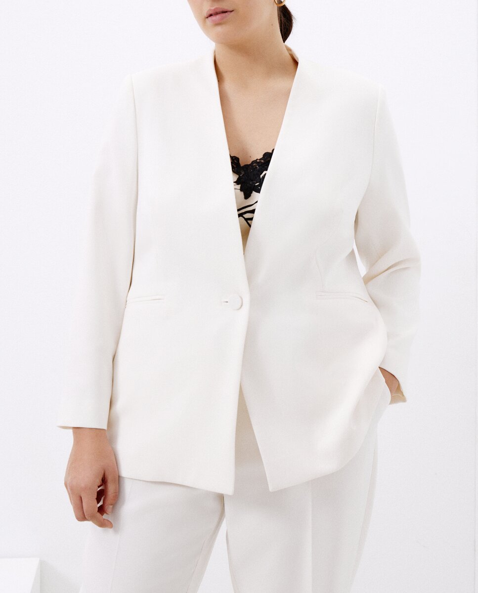 Imagen 0 de Blazer de traje de mujer sin solapa
