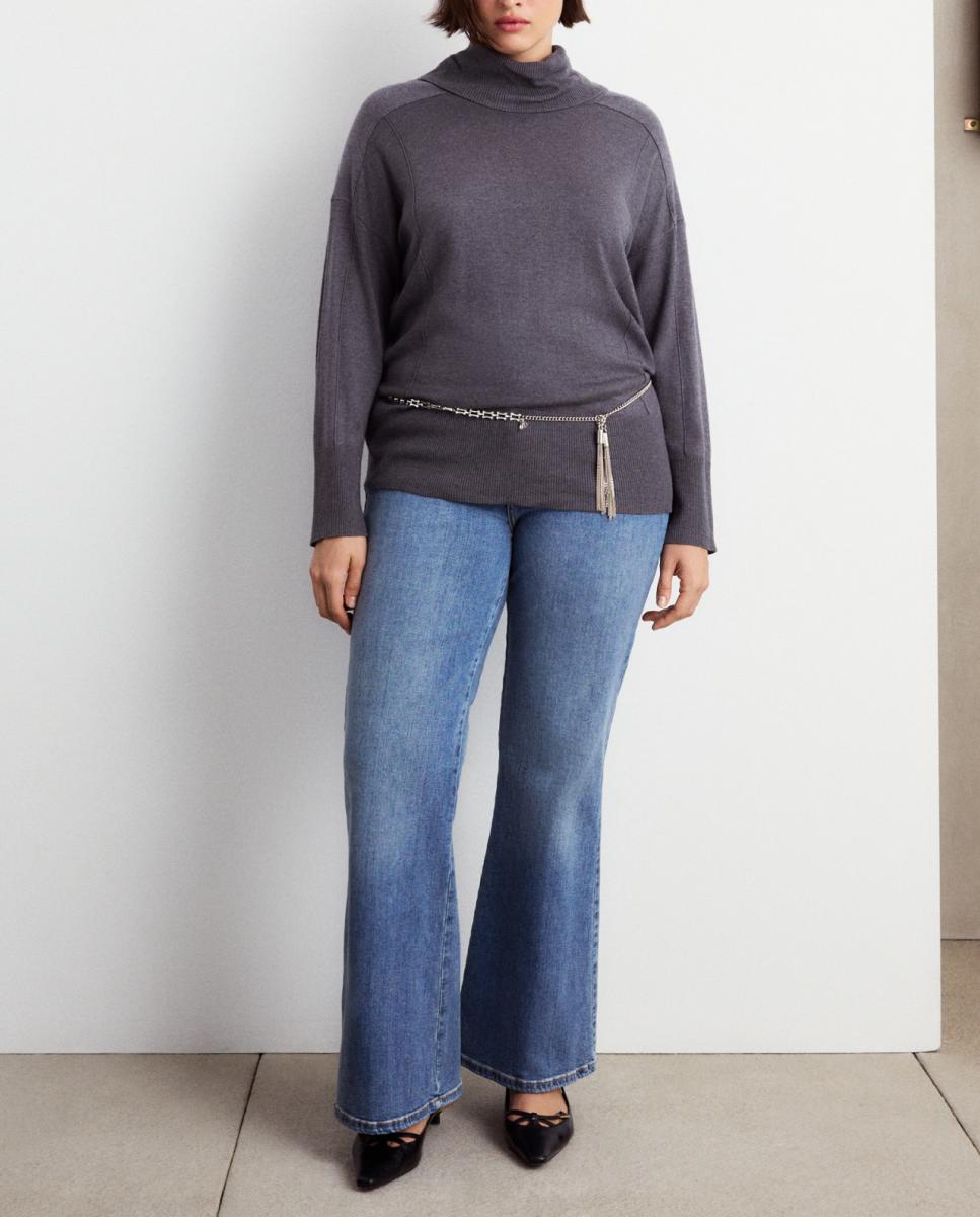 Imagen 0 de Jersey liso de cuello alto de mujer