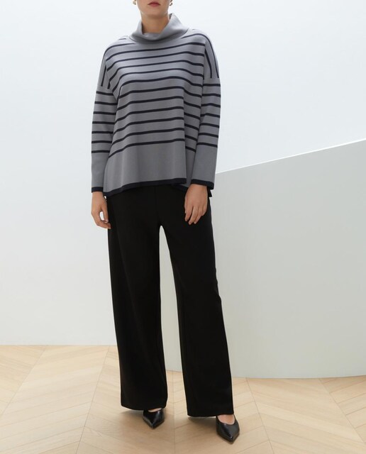 Imagen 0 de Pantalón de punto ancho de mujer