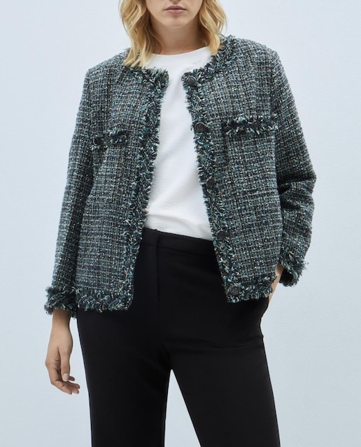 Imagen 0 de Chaqueta en tweed multicolor de mujer