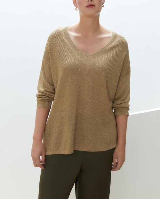 Imagen 0 de Jersey de mujer con cuello pico lúrex