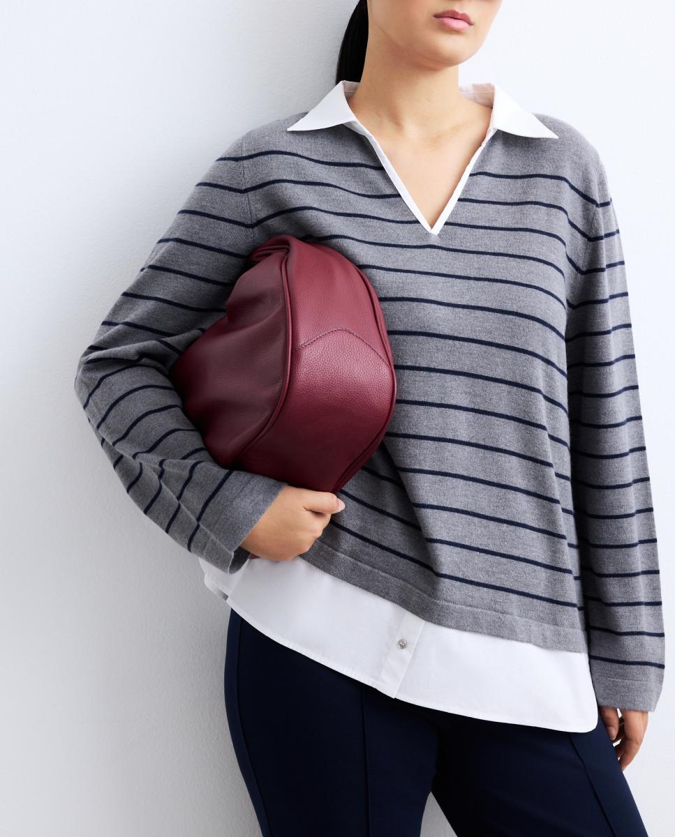 Imagen 0 de Jersey de rayas con tejido combinado de mujer