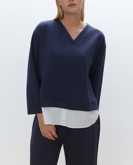 Imagen 0 de Sudadera de mujer de manga larga y cuello pico