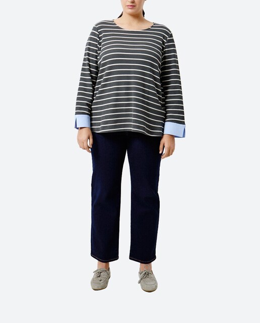 Imagen 0 de Sudadera de mujer rayas tejido combinado