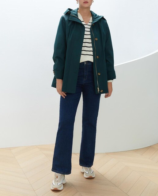 Imagen 0 de Parka de mujer con capucha pespuntes zigzag