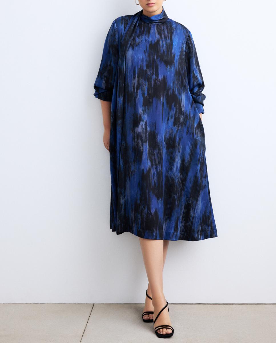 Imagen 0 de Vestido midi con lazada estampado