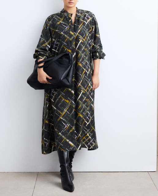 Imagen 0 de Vestido midi con estampado de cuadros
