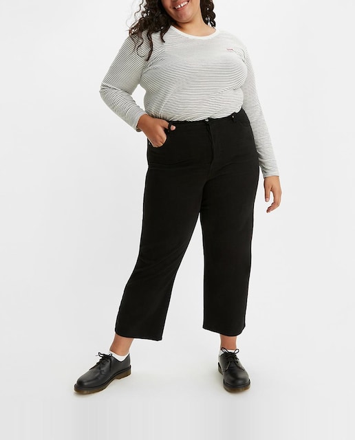 Imagen 0 de Vaquero Ribcage de mujer talla grande recto, tiro alto y largo por el tobillo