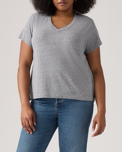 Imagen 0 de Camiseta de mujer de manga corta cuello pico