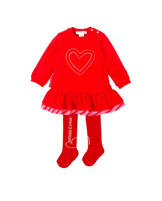 Imagen 0 de Conjunto de vestido y leotardos corazón