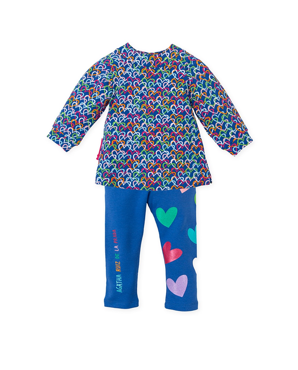 Imagen 0 de Conjunto de sudadera y leggings con corazones y glitter