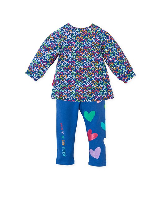 Imagen 0 de Conjunto de sudadera y leggings con corazones y glitter