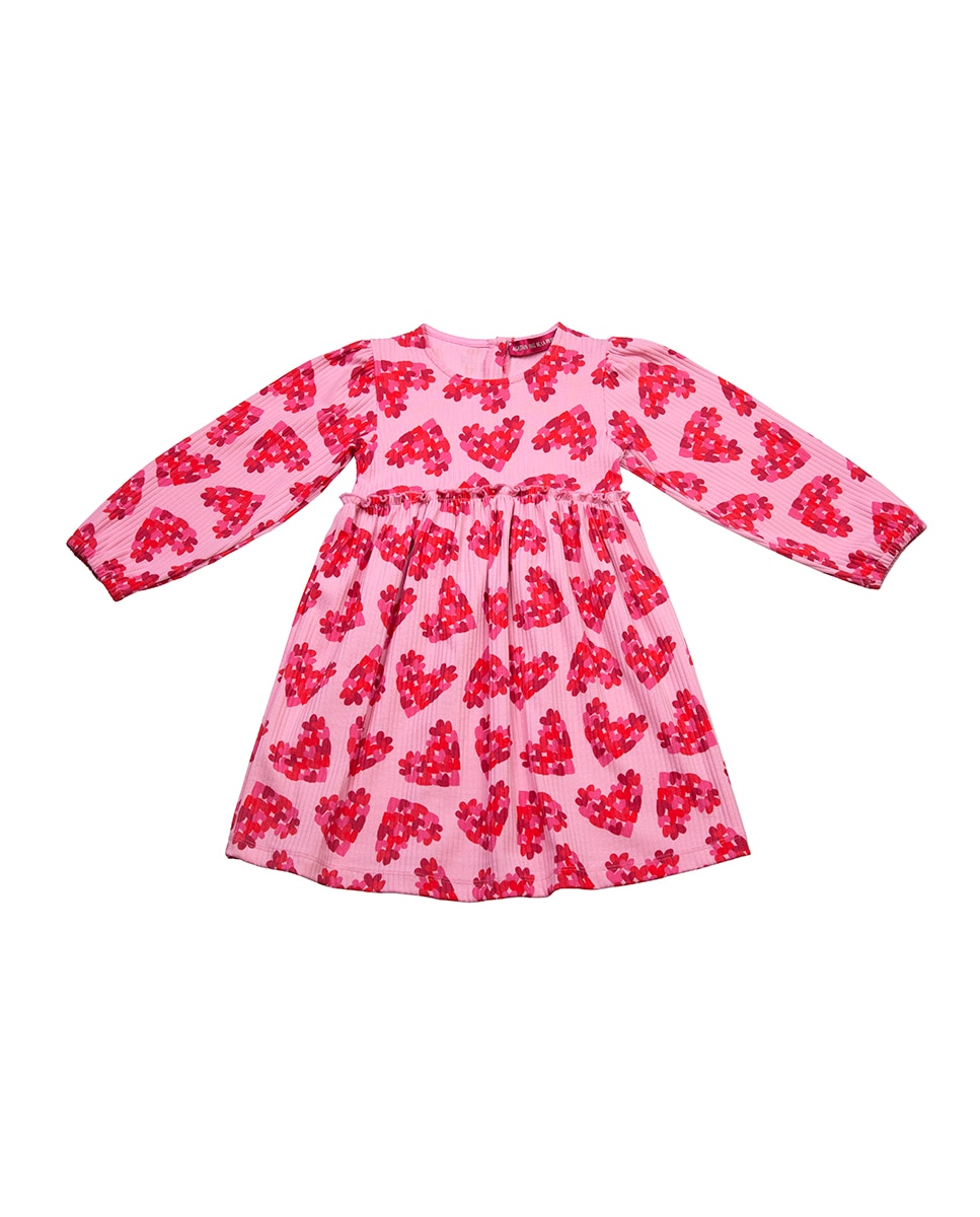 Imagen 0 de Vestido de niña con estampado corazones