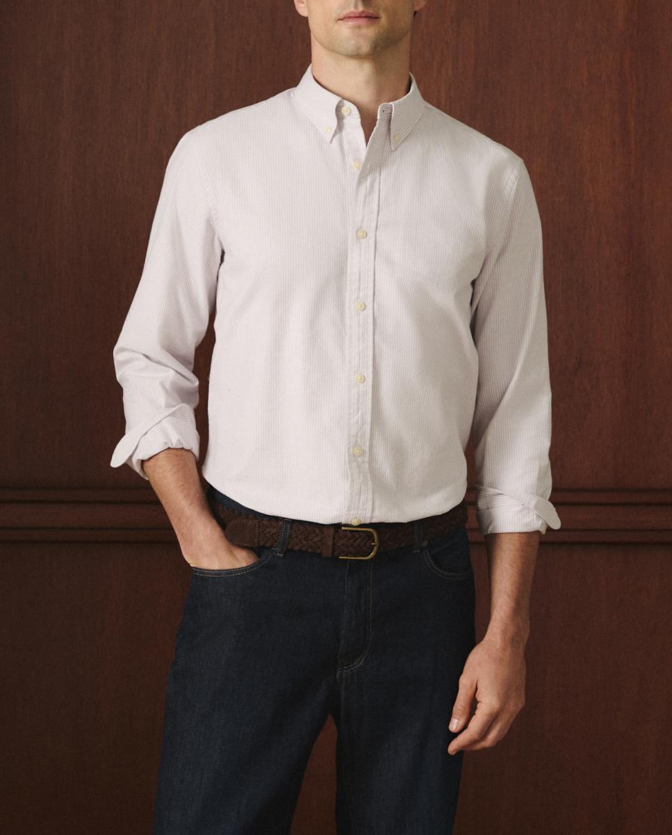 Imagen 0 de Camisa rayas oxford de hombre.