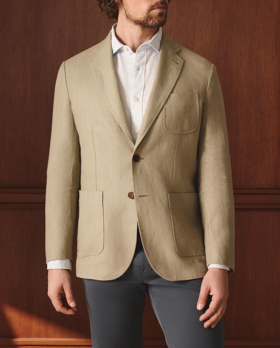 Imagen 0 de Chaqueta de hombre lino espiga