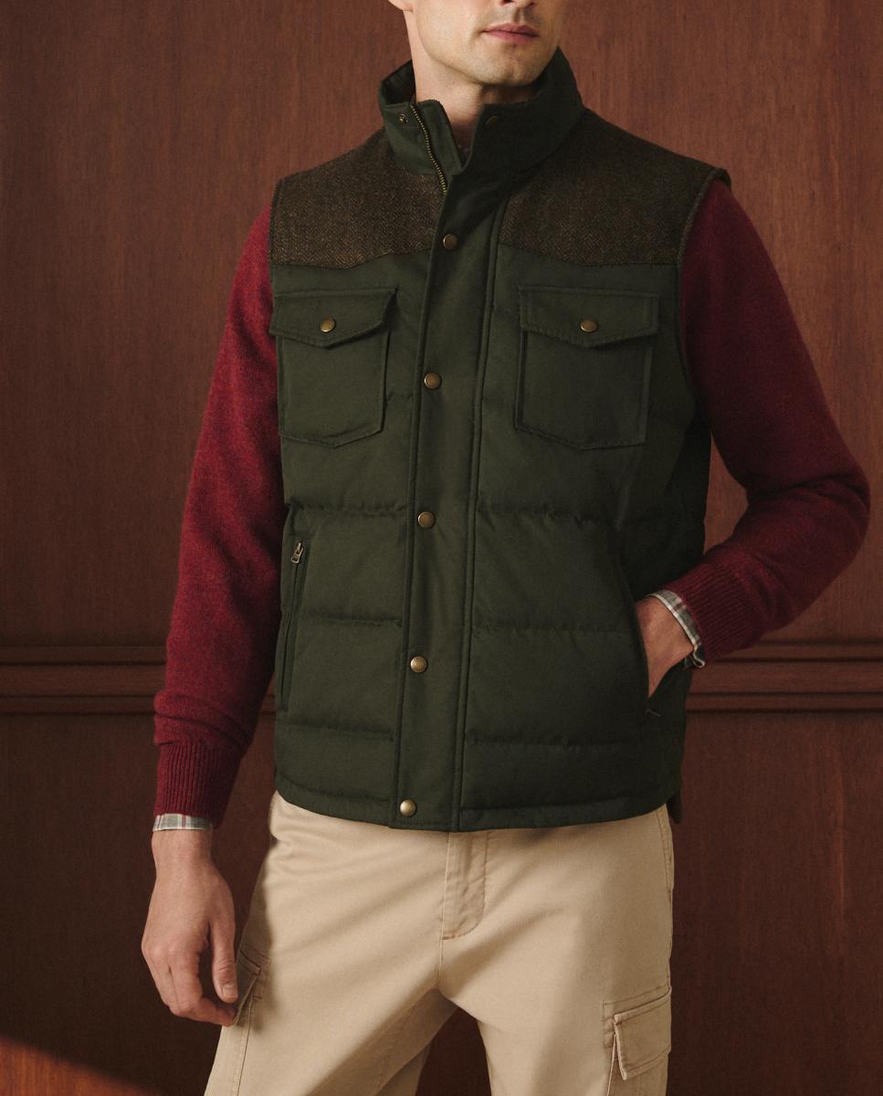 Imagen 0 de Chaleco de hombre acolchado con pluma natural
