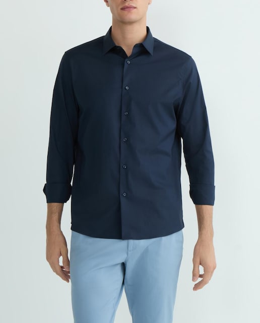 Imagen 0 de Camisa manga larga de hombre con logo a tono bordado en pecho