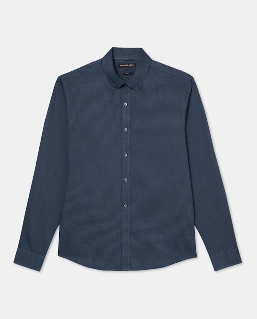 Imagen 0 de Camisa de hombre de manga larga botton-down microprint