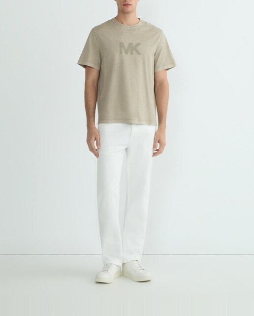 Imagen 0 de Camiseta de hombre de manga corta efecto lavado con logo frontal