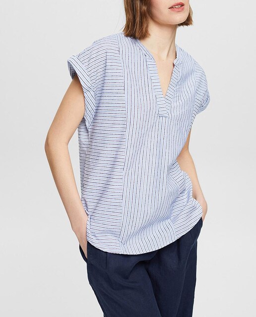 Imagen 0 de Blusa de mujer rayas algodón ecológico BCI