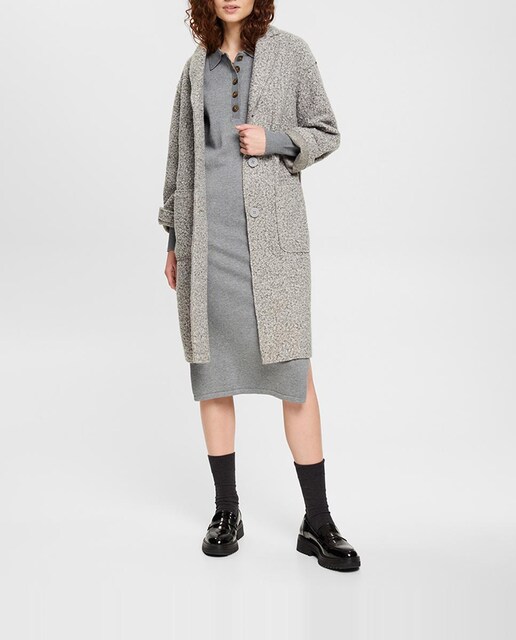 Imagen 0 de Vestido de punto manga larga cuello polo