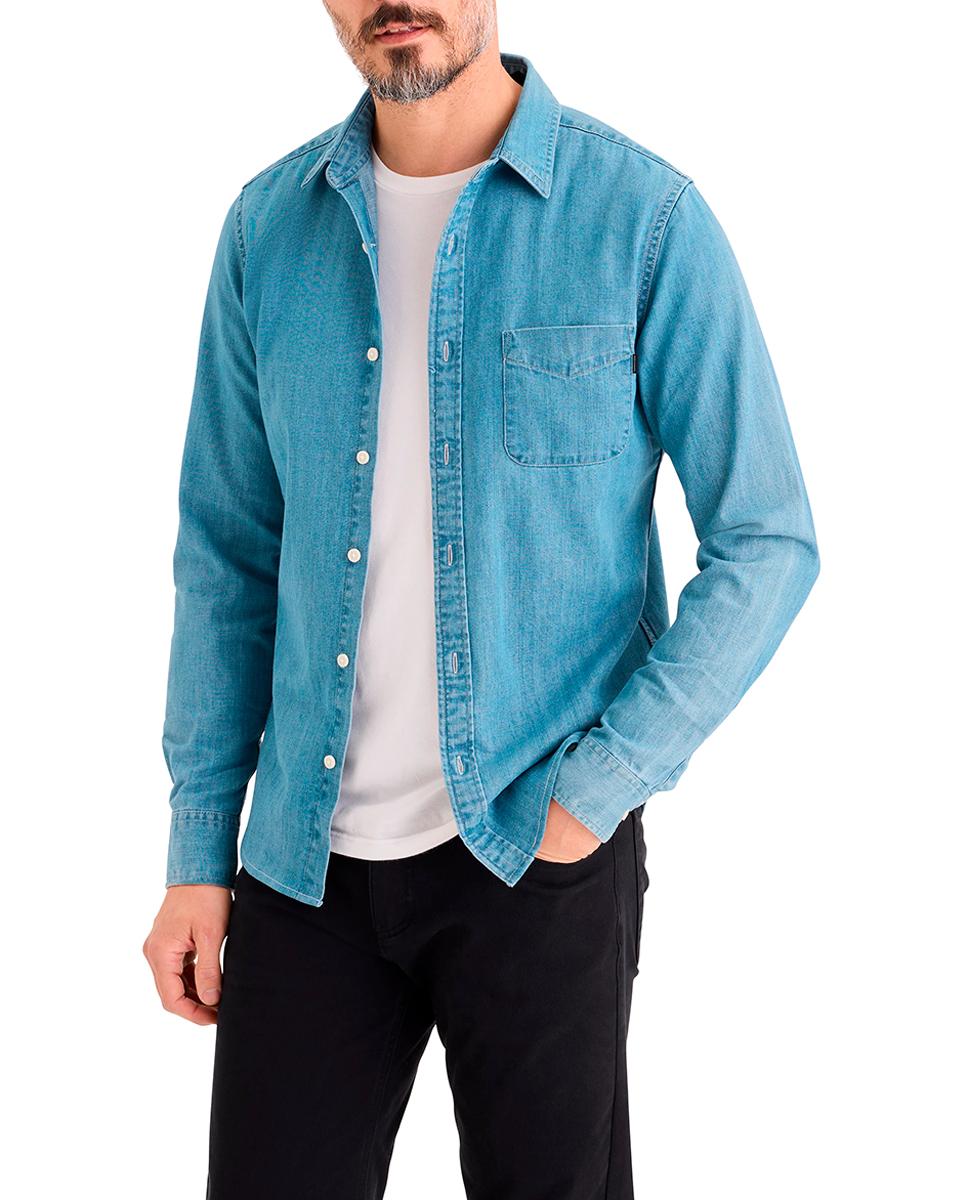 Imagen 0 de Camisa de hombre vaquera con bolsillo