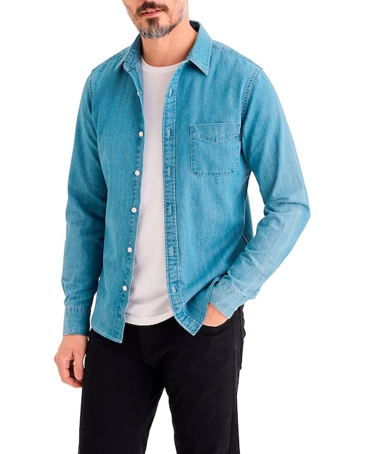 Imagen 0 de Camisa de hombre vaquera con bolsillo