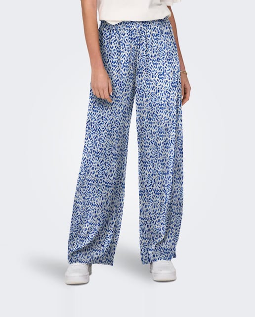 Imagen 0 de Pantalón de mujer largo con tejido fluido y estampado ornamental