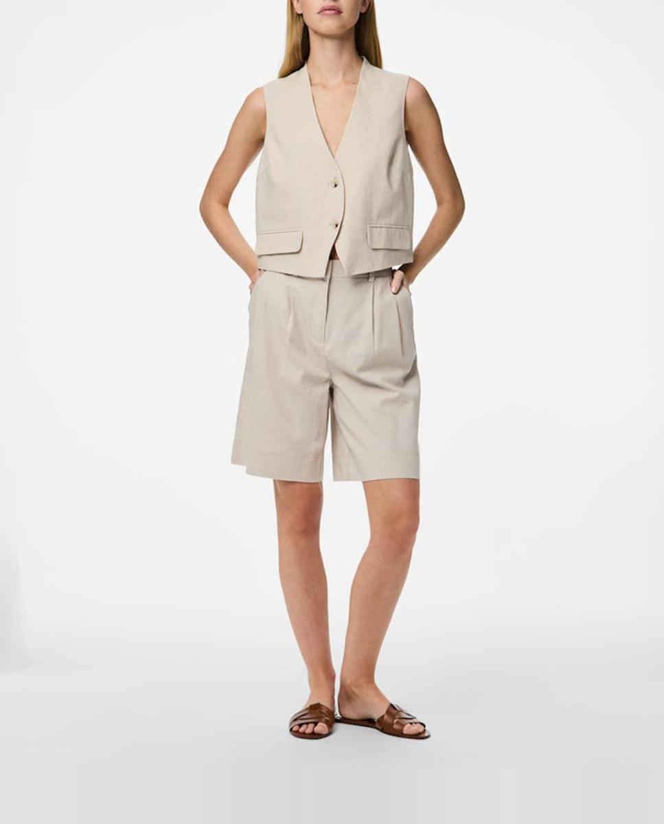 Imagen 0 de Bermudas de lino de mujer.