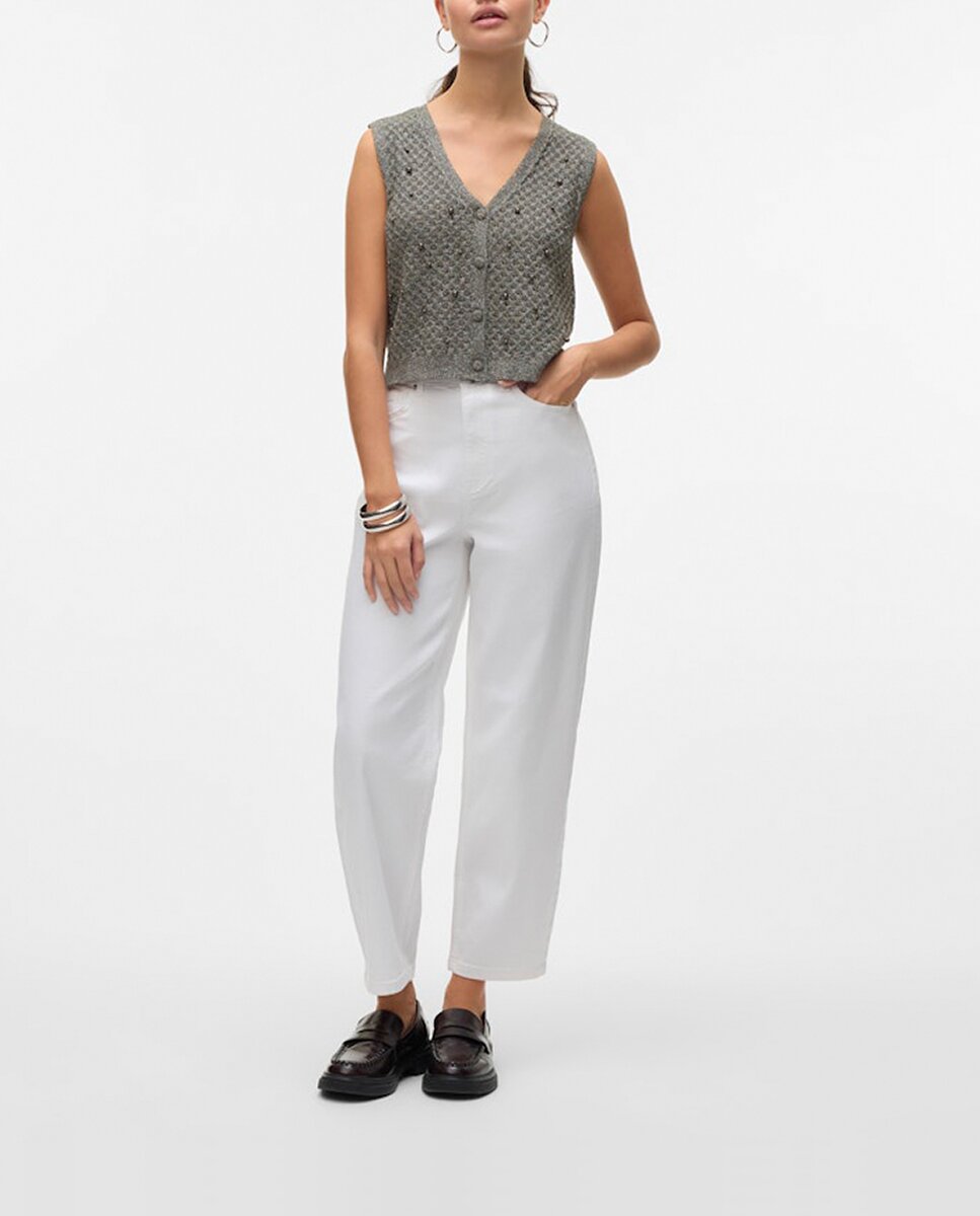 Imagen 0 de Jeans blancos de mujer mom fit