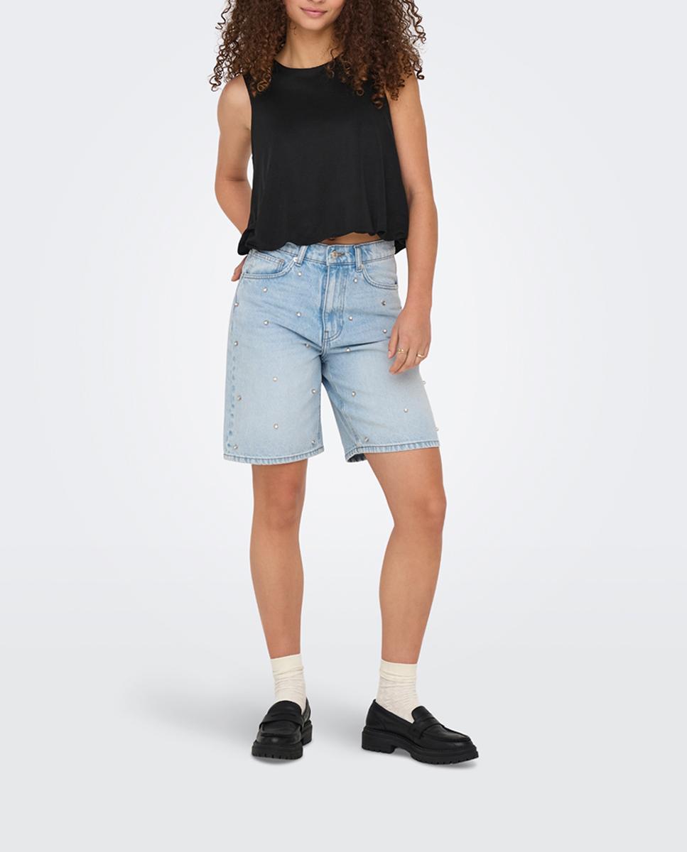 Imagen 0 de Shorts vaqueros de mujer loose tiro alto