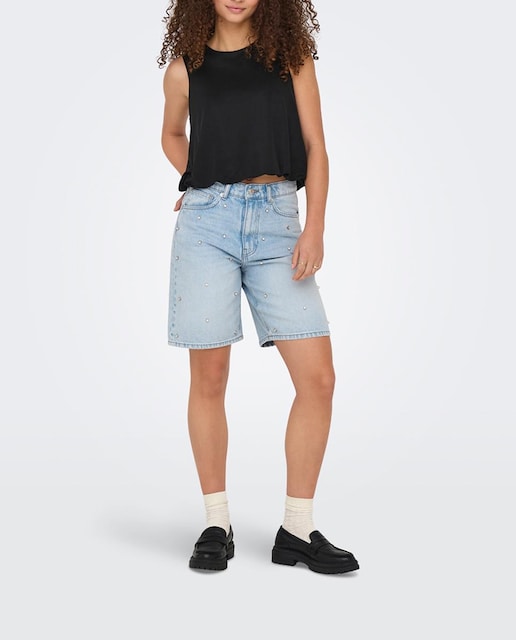 Imagen 0 de Shorts vaqueros de mujer loose tiro alto