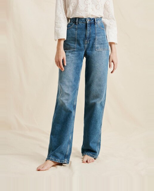 Imagen 0 de Pantalones de mujer vaqueros anchos de tiro alto