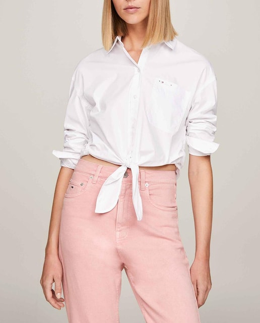 Imagen 0 de Camisa de mujer de manga larga y nudo delantero