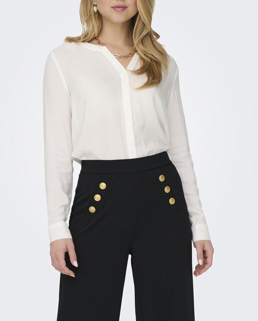 Imagen 0 de Blusa de mujer fluida y cuello de pico