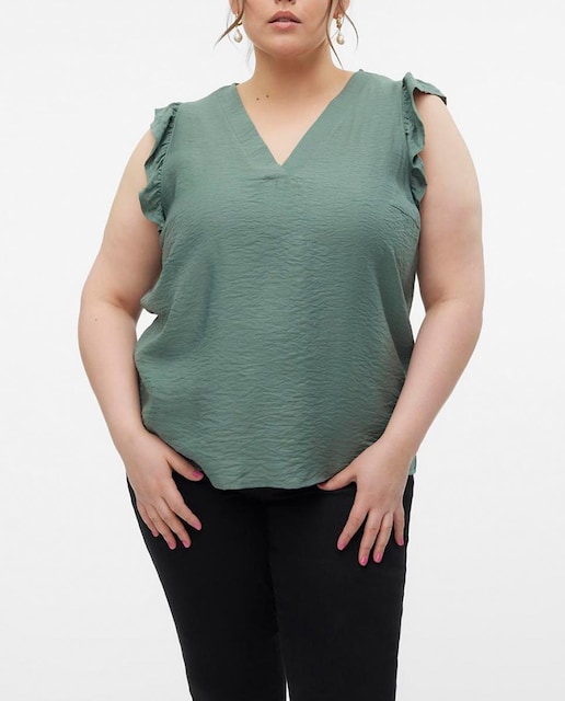 Imagen 0 de Top recto con volantes de mujer