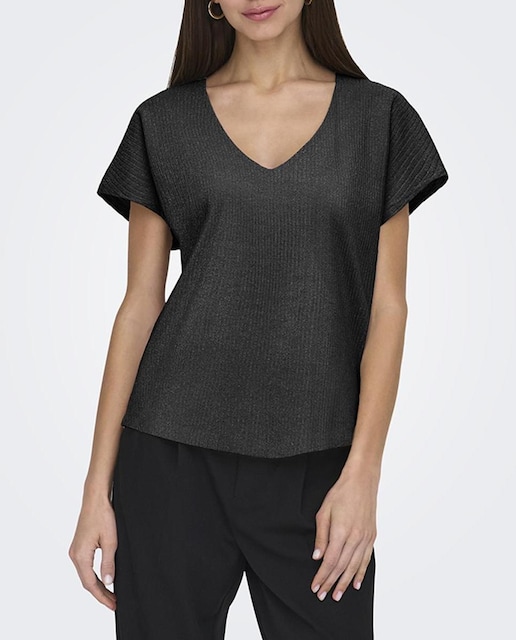 Imagen 0 de Camiseta de mujer básica con cuello de pico