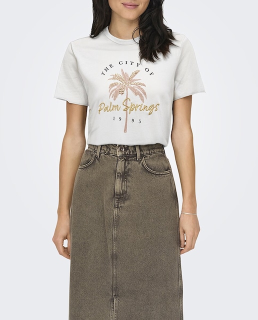 Imagen 0 de Camiseta de mujer de manga corta con dibujo frontal