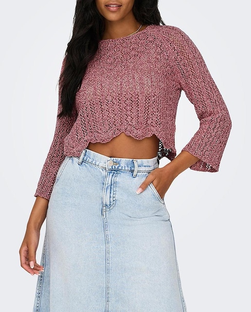 Imagen 0 de Camiseta crochet de mujer manga larga
