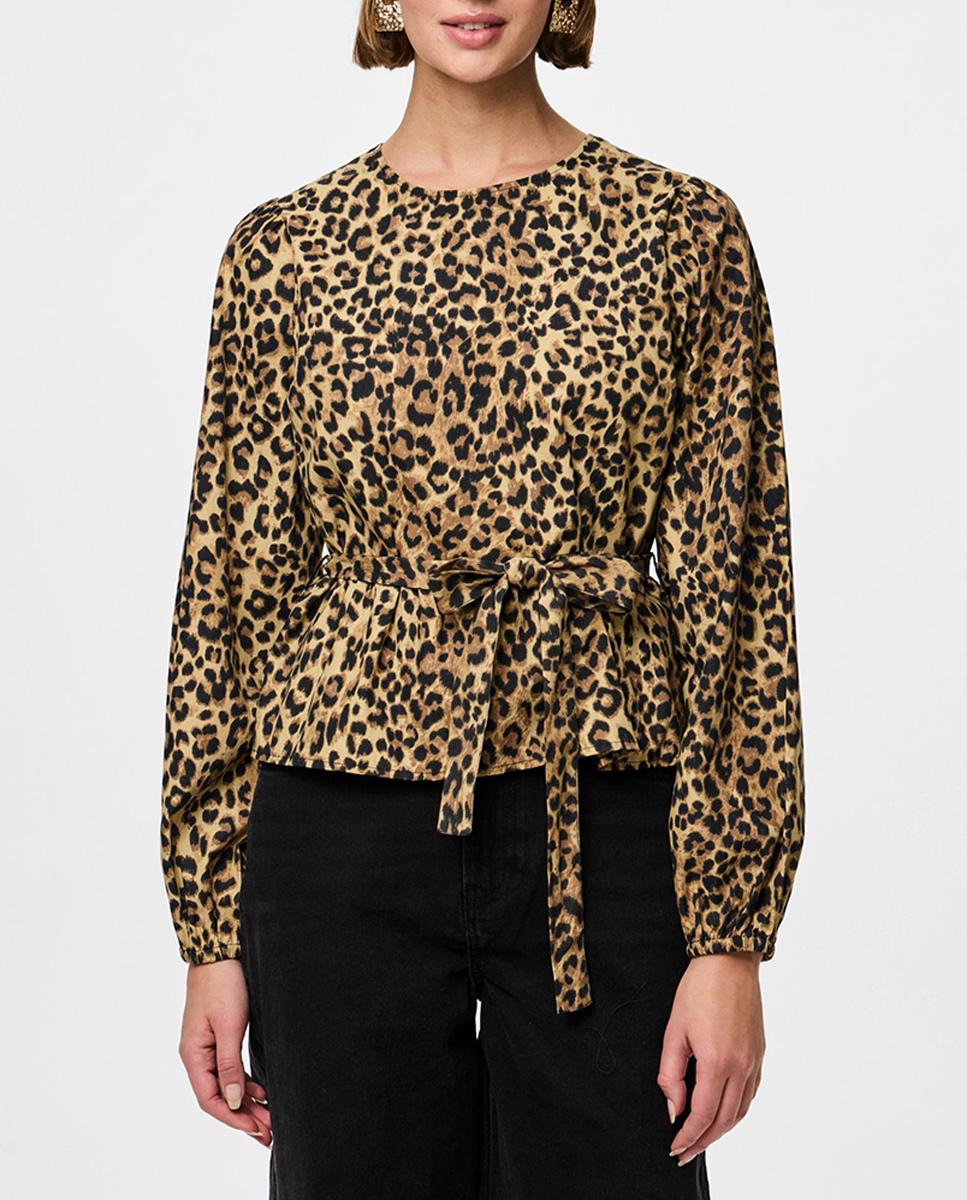 Imagen 0 de Blusa estampada de leopardo de mujer