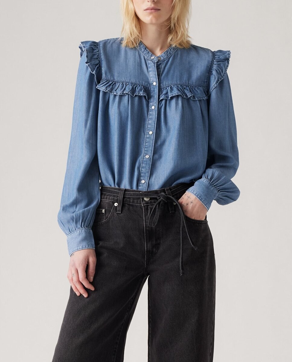 Imagen 0 de Camisa vaquera de mujer de manga larga