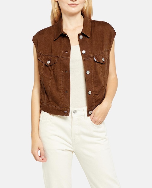 Imagen 0 de Chaleco de mujer corto con toque de lino