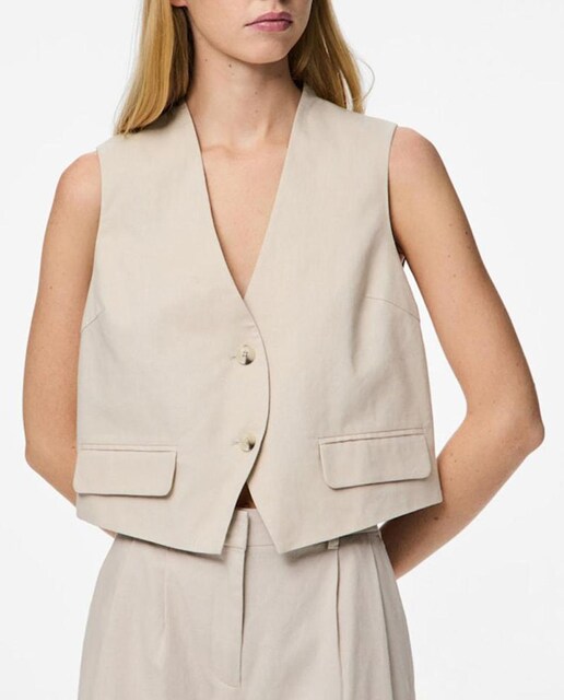 Imagen 0 de Chaleco de lino de traje de mujer.